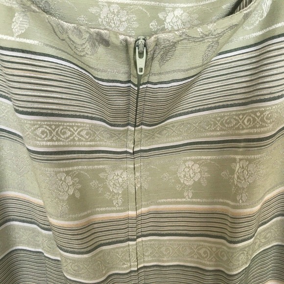 Jodi Michaels Dress Sz13/14 Rayon Poly Straps Fitted Soft Stripes Pre-Owned - Picture 7 of 9